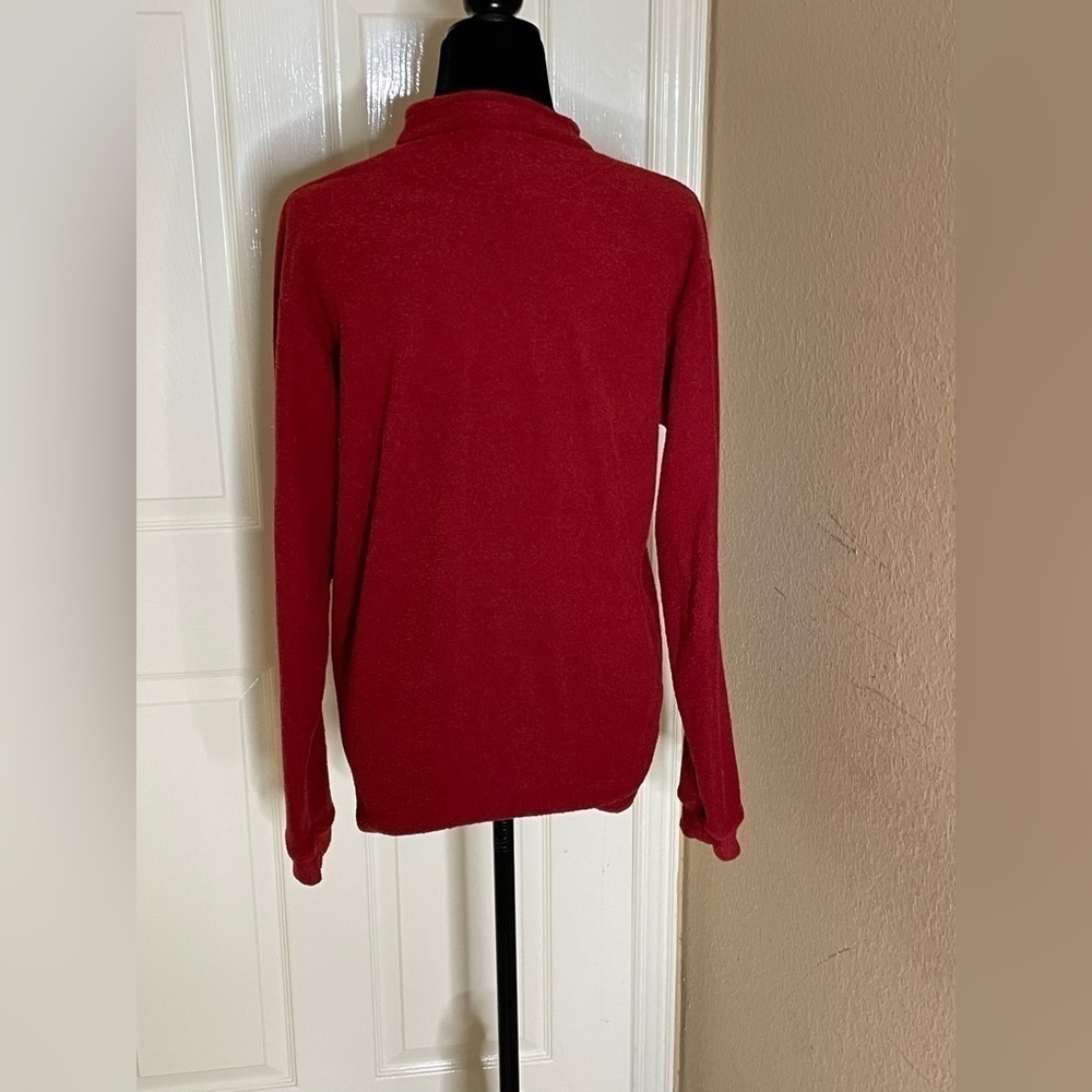PRANA Mens Crimson Red 1/4 Zip Pullover Fleece Lined Long Sleeve Sweater MEDIUM  - Picture 6 of 11